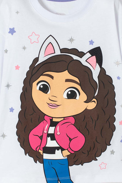 CAMISETA DE GABBY’S DOLLHOUSE MANGA CORTA BLANCO PARA NIÑA