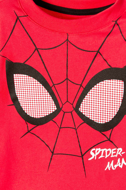 CAMISETA DE SPIDER-MAN ESTAMPADA ROJA PARA NIÑO DE 2T A 5T