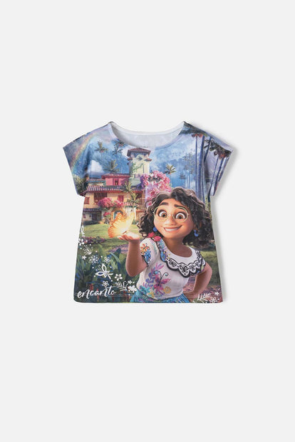 CAMISETA DE ENCANTO MULTICOLOR ESTAMPADA PARA NIÑA 2T A 5T