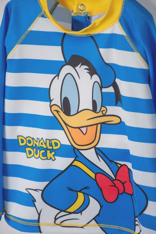 CONJUNTO DE BAÑO DE DONALD ESTAMPADO AZUL PARA BEBÉ NIÑO