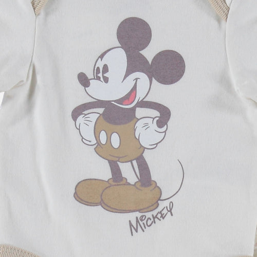 SET PRIMEROS DÍAS PARA BEBÉ UNISEX MARFIL/CAQUI DE MICKEY MOUSE