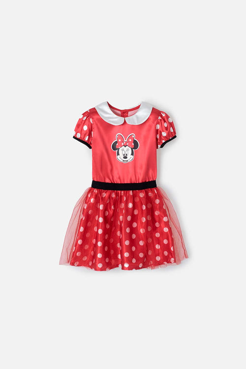VESTIDO DE MINNIE MOUSE CON MANGA CORTA PARA NIÑA DE 2T A 5T