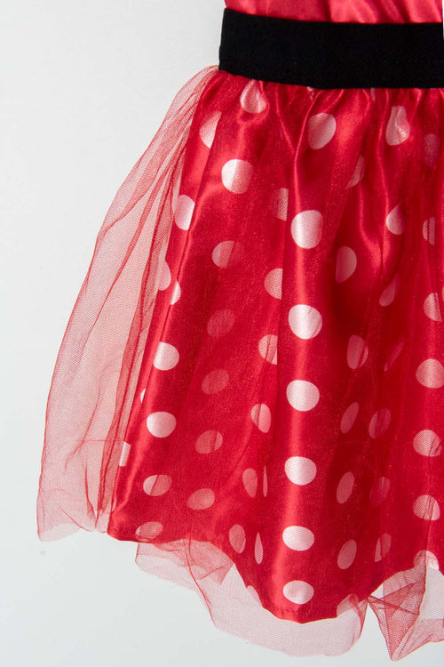 VESTIDO DE MINNIE MOUSE CON MANGA CORTA PARA NIÑA DE 2T A 5T