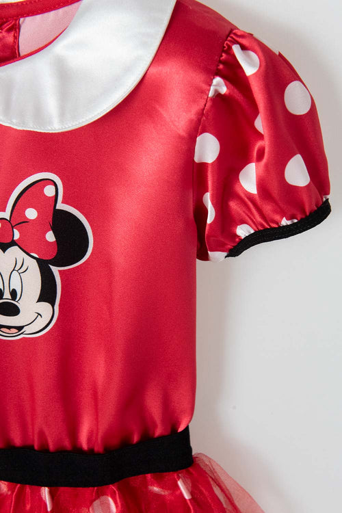 VESTIDO DE MINNIE MOUSE CON MANGA CORTA PARA NIÑA DE 2T A 5T