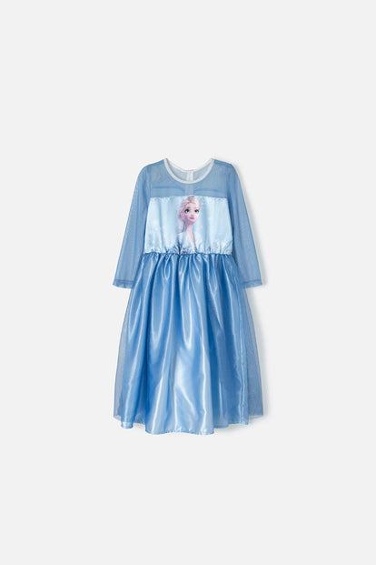 VESTIDO DE FROZEN CON MANGA LARGA PARA NIÑA DE 2T A 5T
