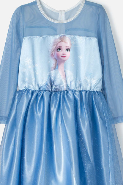 VESTIDO DE FROZEN CON MANGA LARGA PARA NIÑA DE 2T A 5T