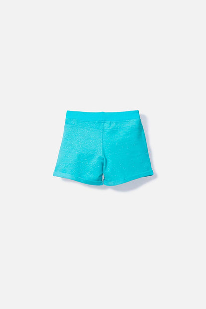 SHORT DE MIC CON CORDÓN AZUL PARA NIÑA