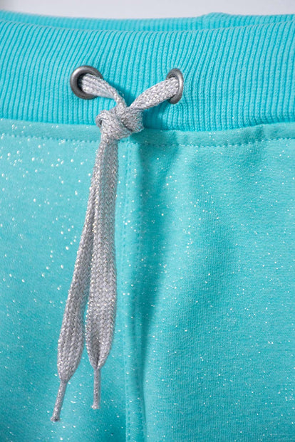 SHORT DE MIC CON CORDÓN AZUL PARA NIÑA
