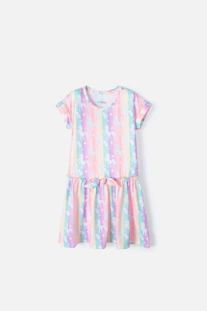 VESTIDO MIC MANGA CORTA MULTICOLOR PARA NIÑA