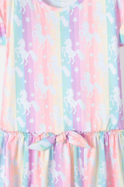 VESTIDO MIC MANGA CORTA MULTICOLOR PARA NIÑA