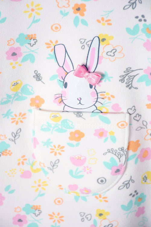 VESTIDO DE DOS PIEZAS LITTLEMIC MANGA CORTA ROSADO PARA BEBÉ NIÑA