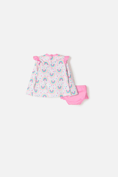 CONJUNTO DE BAÑO LITTLEMIC BLANCO Y ROSA PARA BEBÉ NIÑA