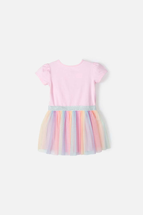 VESTIDO LITTLEMIC MULTICOLOR MANGA CORTA PARA NIÑA 2T A 5T