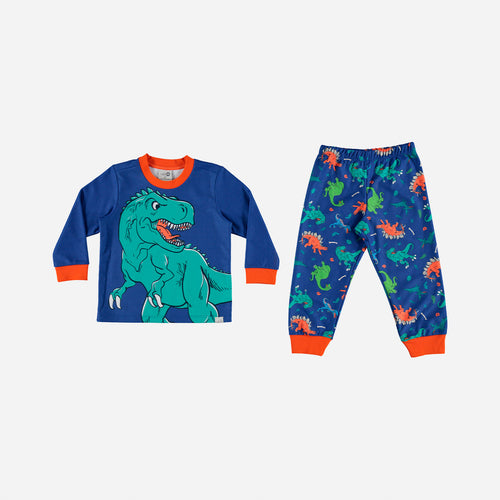 PIJAMA DE LITTLEMIC CON PANTALÓN LARGO AZUL PARA NIÑO 2T A 5T
