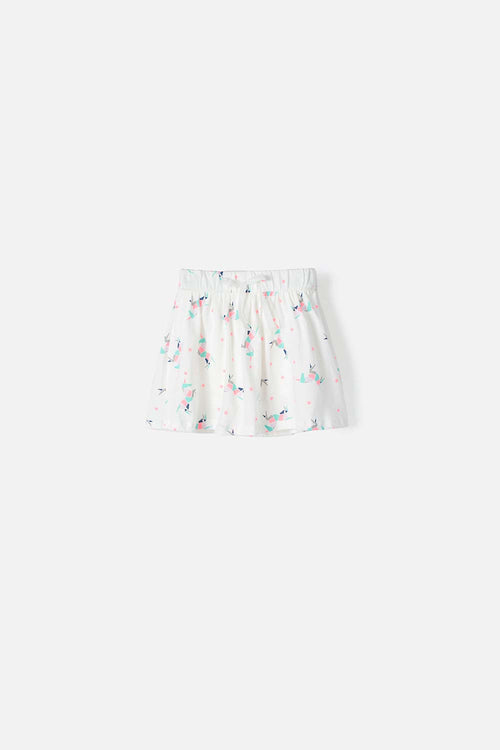 FALDA DE LITTLEMIC CORTA BLANCA Y ROSADA PARA NIÑA 2T A 5T
