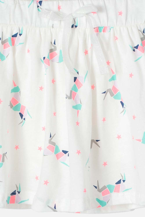 FALDA DE LITTLEMIC CORTA BLANCA Y ROSADA PARA NIÑA 2T A 5T