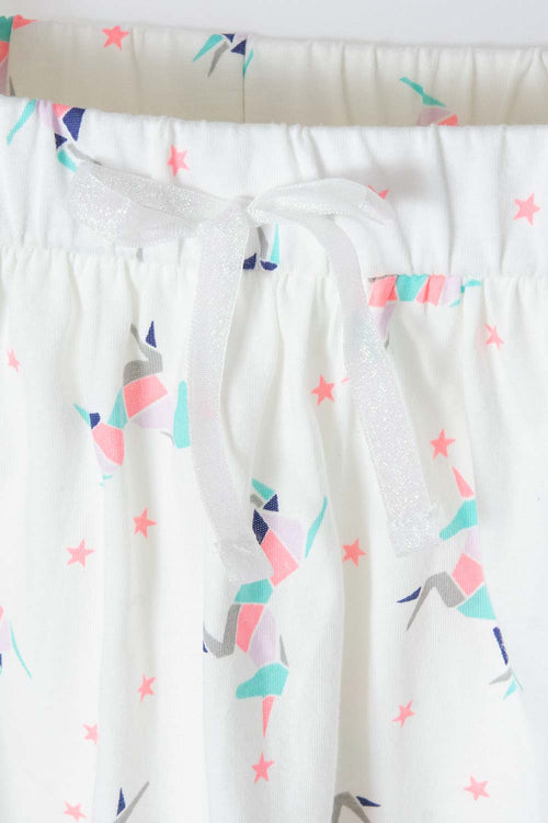 FALDA DE LITTLEMIC CORTA BLANCA Y ROSADA PARA NIÑA 2T A 5T