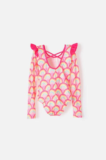 VESTIDO DE BAÑO MIC MANGA LARGA ROSADO PARA NIÑA