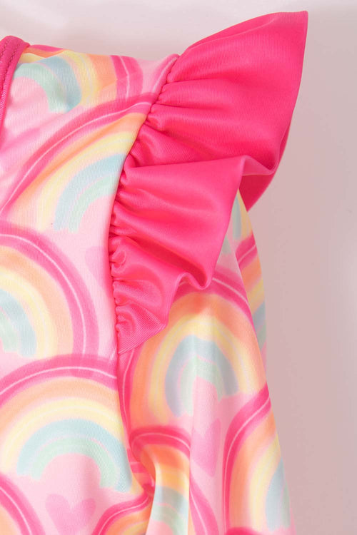 VESTIDO DE BAÑO MIC MANGA LARGA ROSADO PARA NIÑA
