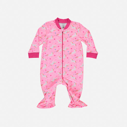 PIJAMA DE LITTLEMIC DE MANGA LARGA ROSADO PARA BEBE NIÑA