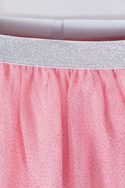 FALDA DE LITTLEMIC CON TULL PALO DE ROSA PARA NIÑA 2T A 5T