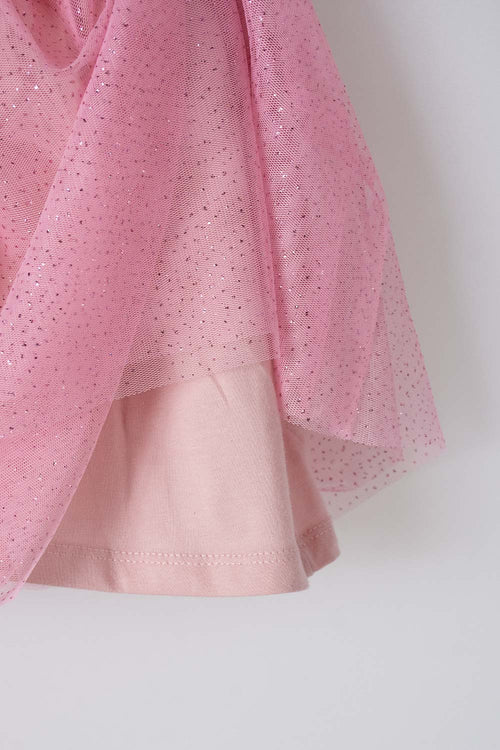 FALDA DE LITTLEMIC CON TULL PALO DE ROSA PARA NIÑA 2T A 5T