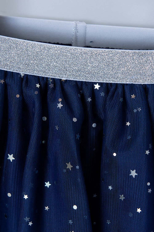FALDA DE LITTLEMIC CON TULL AZUL PARA NIÑA 2T A 5T