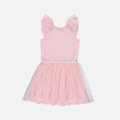 VESTIDO MIC MANGA CORTA ROSADO PARA NIÑA