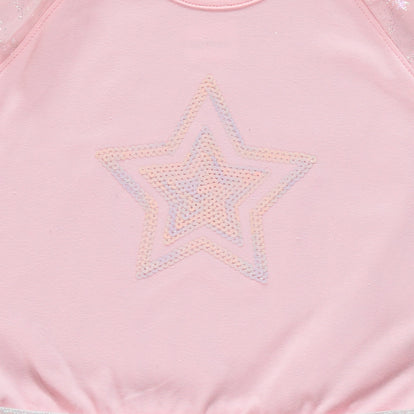 VESTIDO MIC MANGA CORTA ROSADO PARA NIÑA