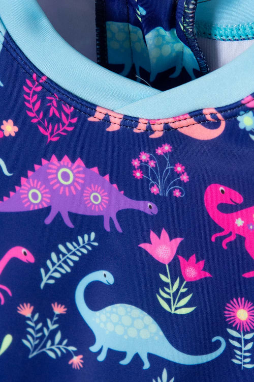 VESTIDO DE BAÑO LITTLEMIC MANGA LARGA MORADO PARA NIÑA 2T A 5T