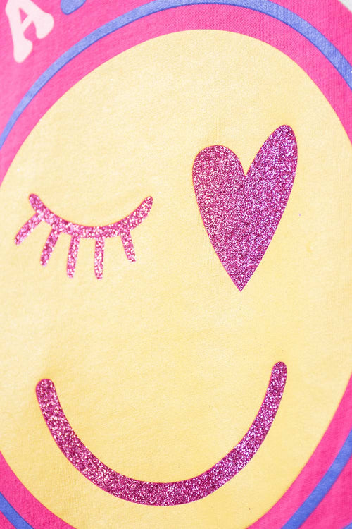 CAMISETA DE MIC MANGA CORTA ROSADA PARA NIÑA