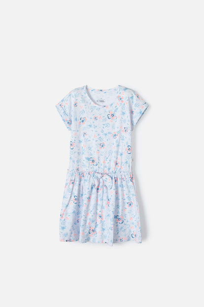 VESTIDO DE MIC MANGA CORTA BLANCO PARA NIÑA