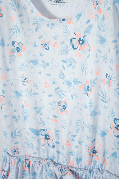 VESTIDO DE MIC MANGA CORTA BLANCO PARA NIÑA