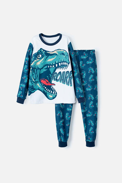 PIJAMA MIC PANTALÓN LARGO BLANCA/AZUL PARA NIÑO
