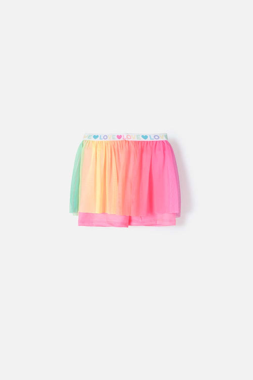 FALDA LITTLEMIC CON SHORT MULTICOLOR PARA NIÑA 2T A 5T