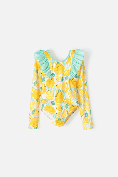 VESTIDO DE BAÑO MIC MANGA LARGA AMARILLO PARA NIÑA