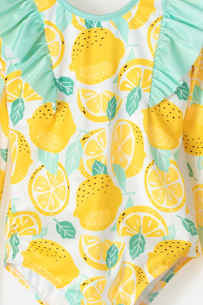 VESTIDO DE BAÑO MIC MANGA LARGA AMARILLO PARA NIÑA