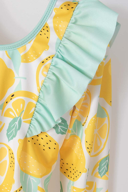 VESTIDO DE BAÑO MIC MANGA LARGA AMARILLO PARA NIÑA