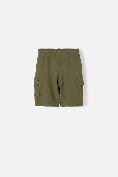 BERMUDA DE MIC CON CORDÓN VERDE MILITAR PARA NIÑO