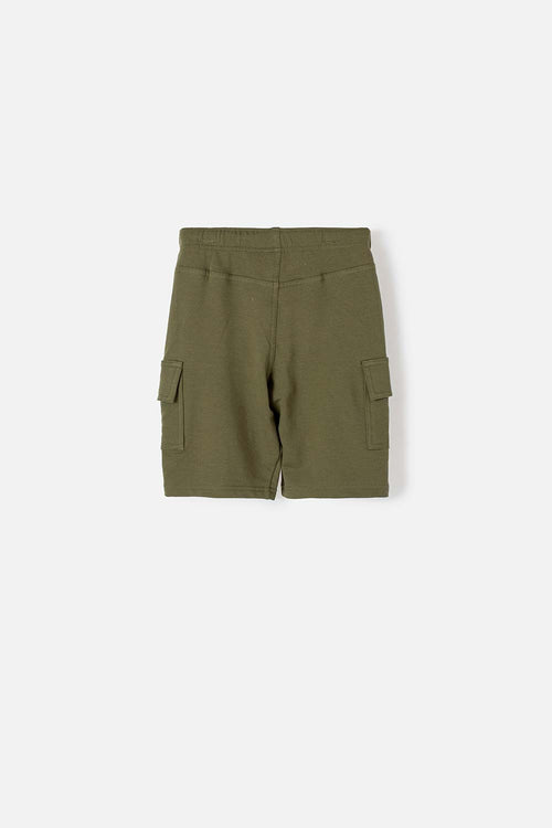 BERMUDA DE MIC CON CORDÓN VERDE MILITAR PARA NIÑO
