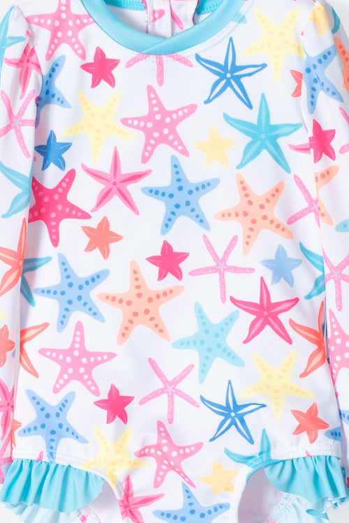 VESTIDO DE BAÑO LITTLEMIC MULTICOLOR INCLUYE BUCKET HAT PARA BEBÉ NIÑA