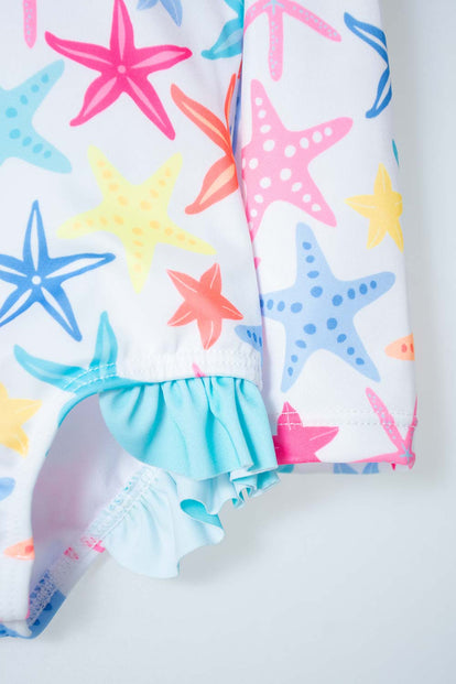 VESTIDO DE BAÑO LITTLEMIC MULTICOLOR INCLUYE BUCKET HAT PARA BEBÉ NIÑA