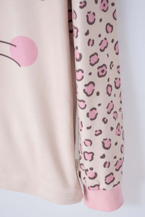 PIJAMA DE MIC CON PANTALÓN LARGO  PALO DE ROSA PARA NIÑA