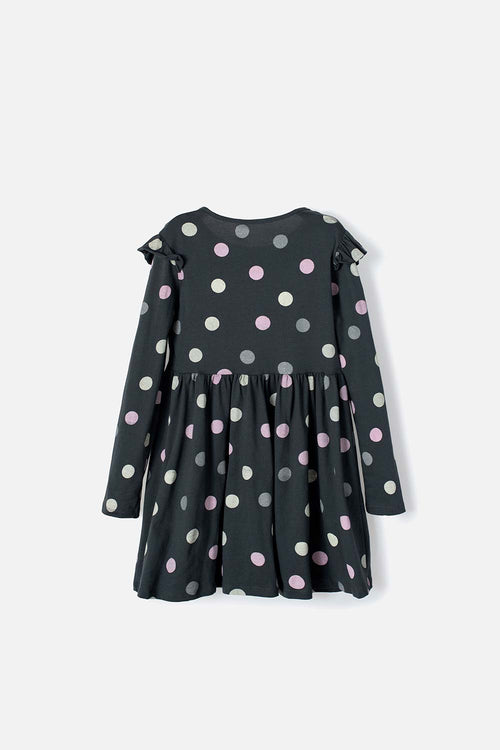 VESTIDO DE MIC MANGA LARGA GRIS PARA NIÑA