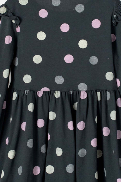 VESTIDO DE MIC MANGA LARGA GRIS PARA NIÑA