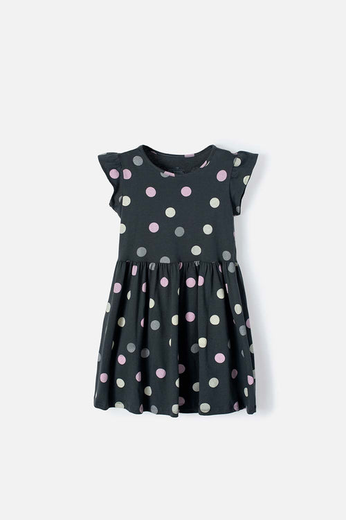 VESTIDO DE MIC MANGA CON BOLERO GRIS PARA NIÑA