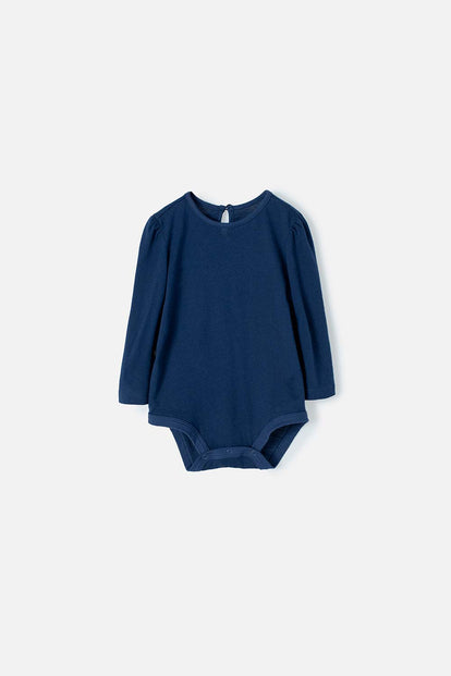 VESTIDO LITTLEMIC TIPO JARDINERA AZUL Y CAQUI PARA BEBÉ NIÑA