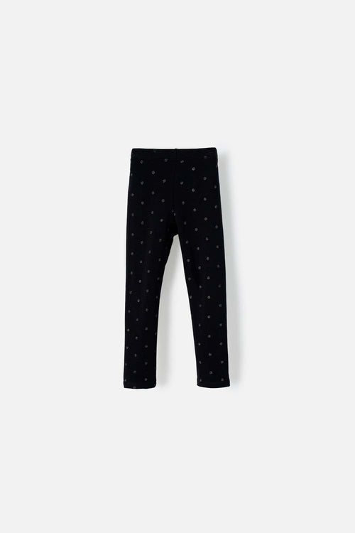 LEGGING DE LITTLEMIC CON CINTURA ELÁSTICA NEGRO PARA NIÑA 2T A 5T