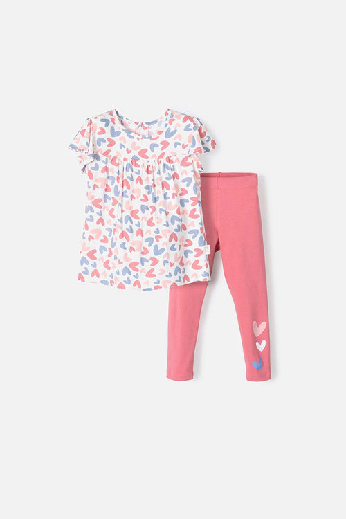 CONJUNTO DE LITTLE MIC BLANCO Y ROSA PARA NIÑA