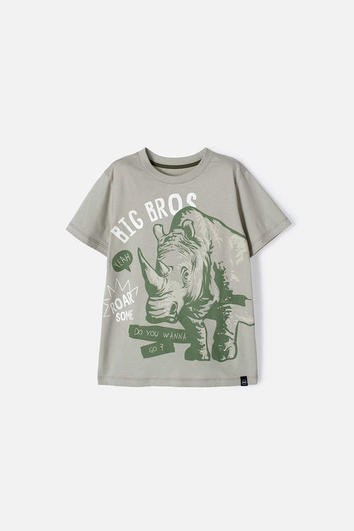 CAMISETA DE MIC MANGA CORTA GRIS PARA NIÑO